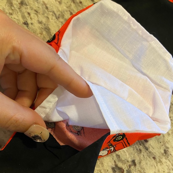 (Ribbon) Snoopy Fabric Face Mask w/ Filter Pocket - Picture 4 of 6